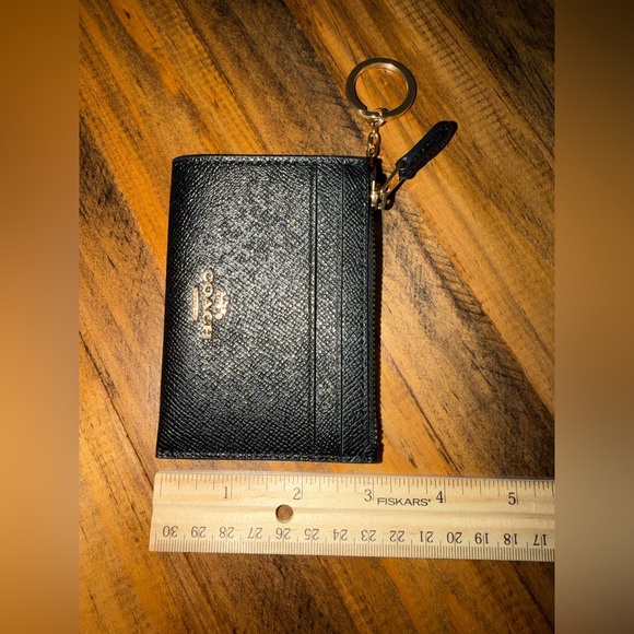 Coach Black Leather ID Holder with Keychain - Picture 5 of 5